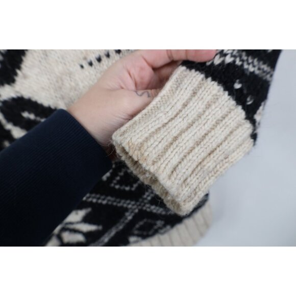 Vtg Y2K American Eagle Womens Medium Babydoll Snowflake Wool Alpaca Knit Sweater - Picture 6 of 11